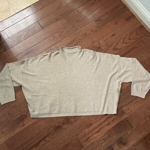 Zenana Outfitters Light Beige Mock/Turtleneck Sweater